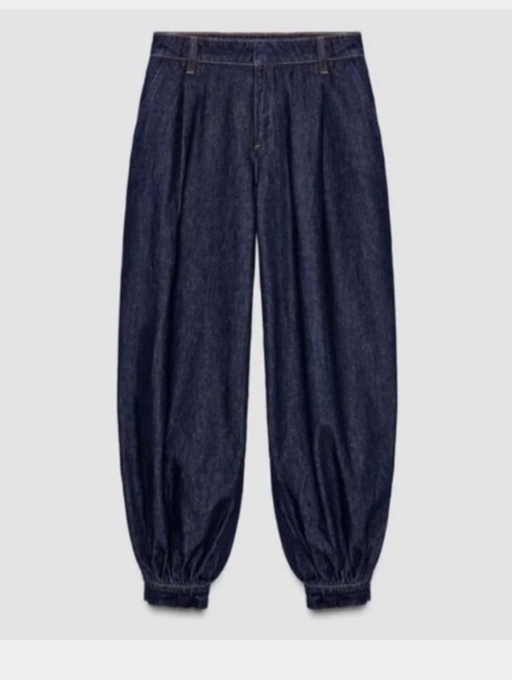 Zara Dark Indigo Wide Leg Denim Pants